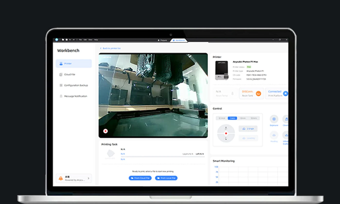 Remote OperationIntegrated camera enables remote printing submission and real-time progress monitoring via Anycubic App.