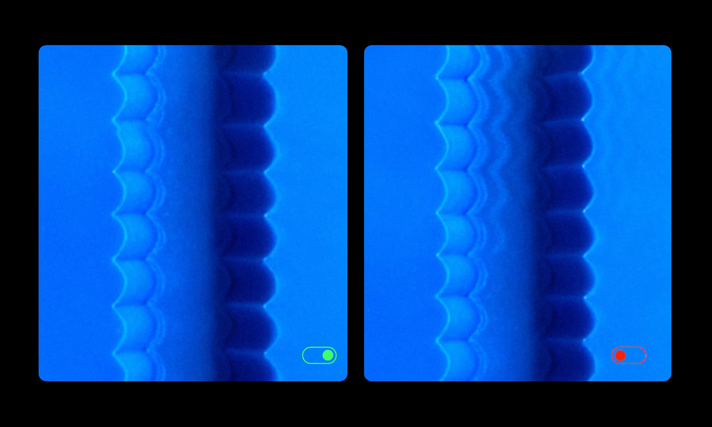Vibration CompensationThe built-in accelerometer detects resonant frequencies to eliminate ghosting and ringing.